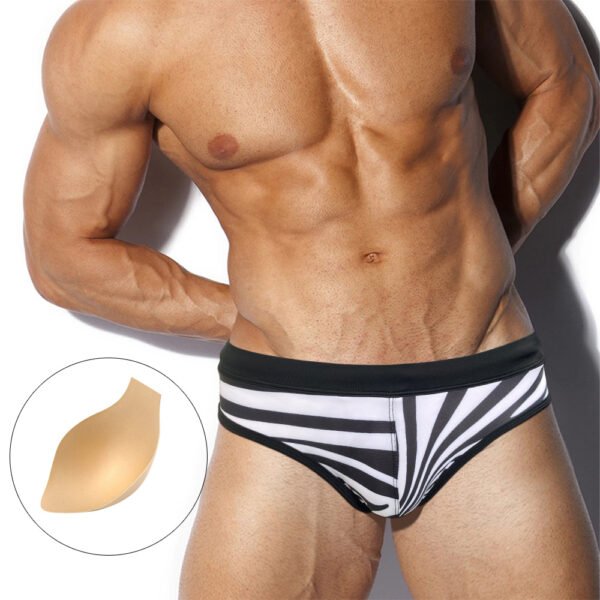 036222ee-7a55-4550-8aca-a31d42b5306a.jpg Zebra Print Swimming Trunks Male Sexy Personality Low Waist Briefs