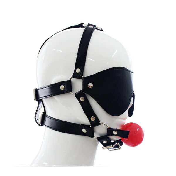 Leather Hollow Plastic Mouth Stopper Eye Mask Set