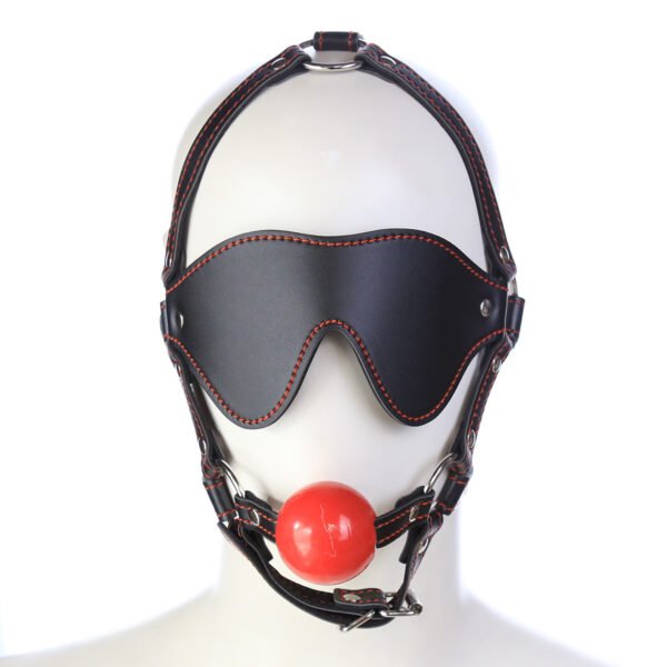 Leather Hollow Plastic Mouth Stopper Eye Mask Set