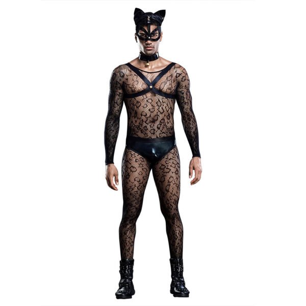 Cat Male Sexy Uniform Perspective Sexy One-piece