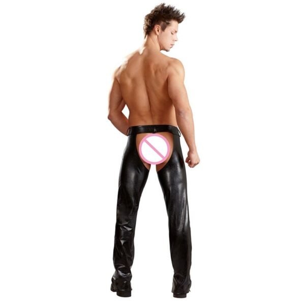 3346474799835.jpg Exotic Gothic Gay fetish Men Sexy Crotch Pole Dance Pants Black Erotic Wetlook Patent Leather Leggings Chaps Add homme