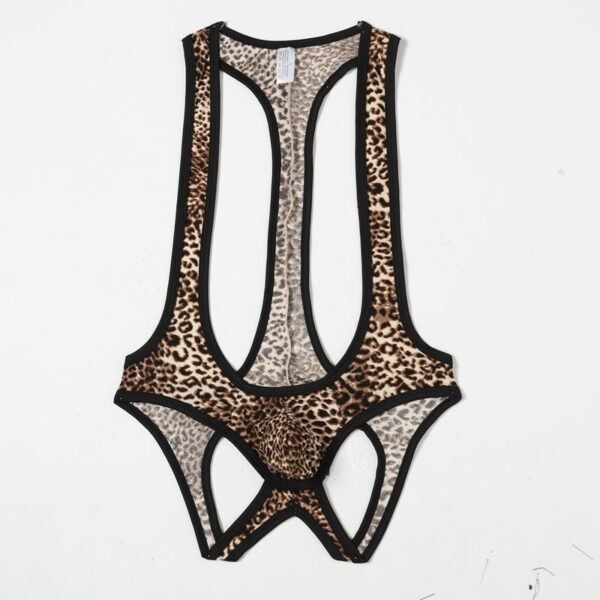 Male sexy leopard jumpsuit