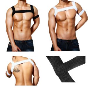 6049093723296.jpg Foreign trade men's sexy suit men's performance bandages sexy elastic bandage short shirt sexy lingerie men
