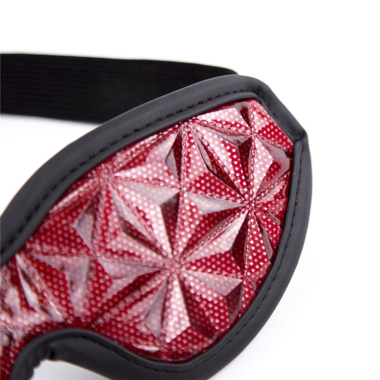 Blindfolded Face Mask In Leather Scatter Diamond Textured Leather