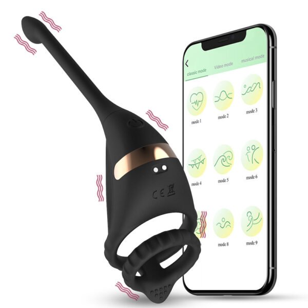 APP Remote Control Double Ring Silicone Butt Plug