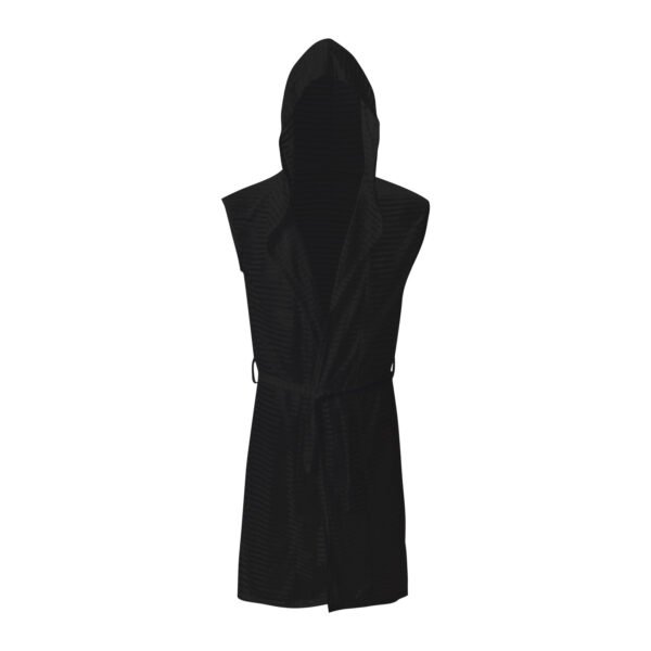 Men's Striped Sleeveless Hooded Bathrobe