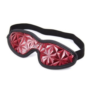 Blindfolded Face Mask In Leather Scatter Diamond Textured Leather