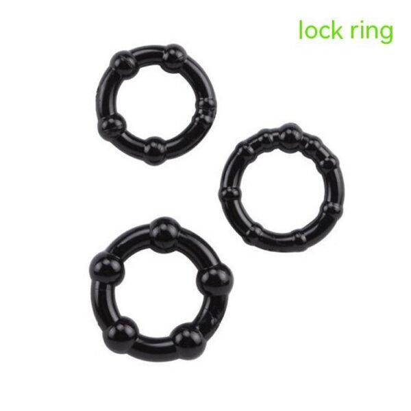 Men's Three-color Silicone Penis Delay Ring
