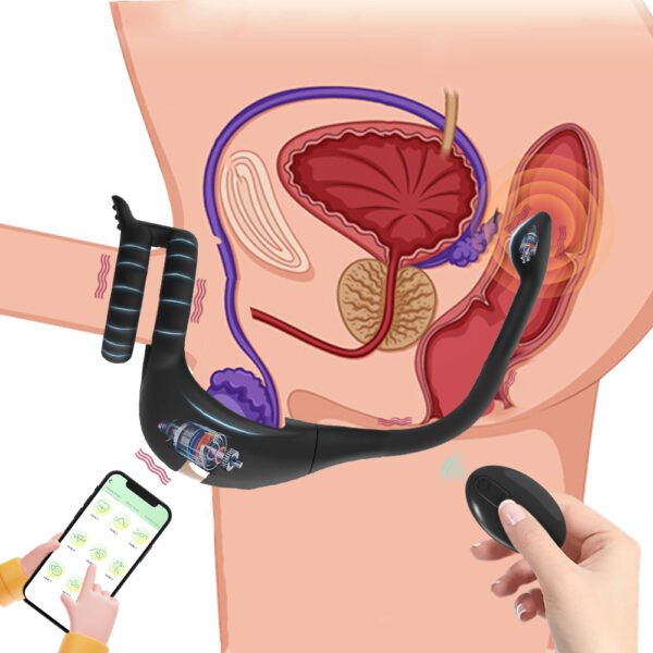 APP Remote Control Double Ring Silicone Butt Plug