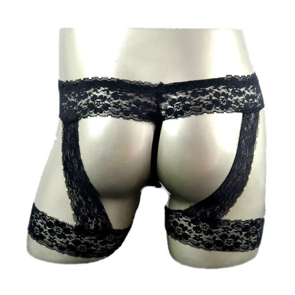 Men's Sexy Transparent Lace Bag Underwear Flat Leg Leggings Sexy Underwear