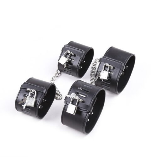 PU Leather Handcuff Toy With Lock