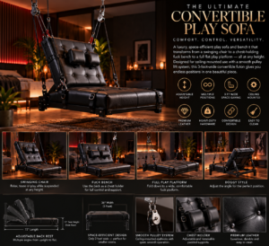 Convertible Lift Play Sofa — Black Leather